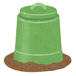 生ごみ処理用のコンポスト容器のイラスト