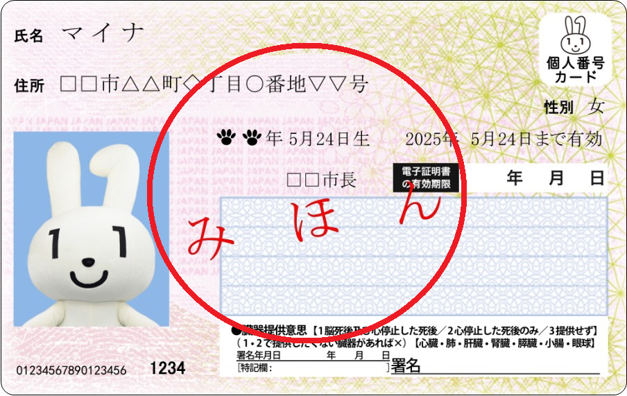 マイナンバーカード画像