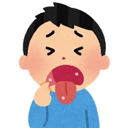 男の子の口の中にブツブツが出来ているイラスト