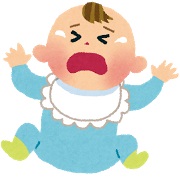 泣いている赤ちゃんのイラスト