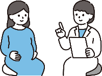 妊婦の診察のイラスト